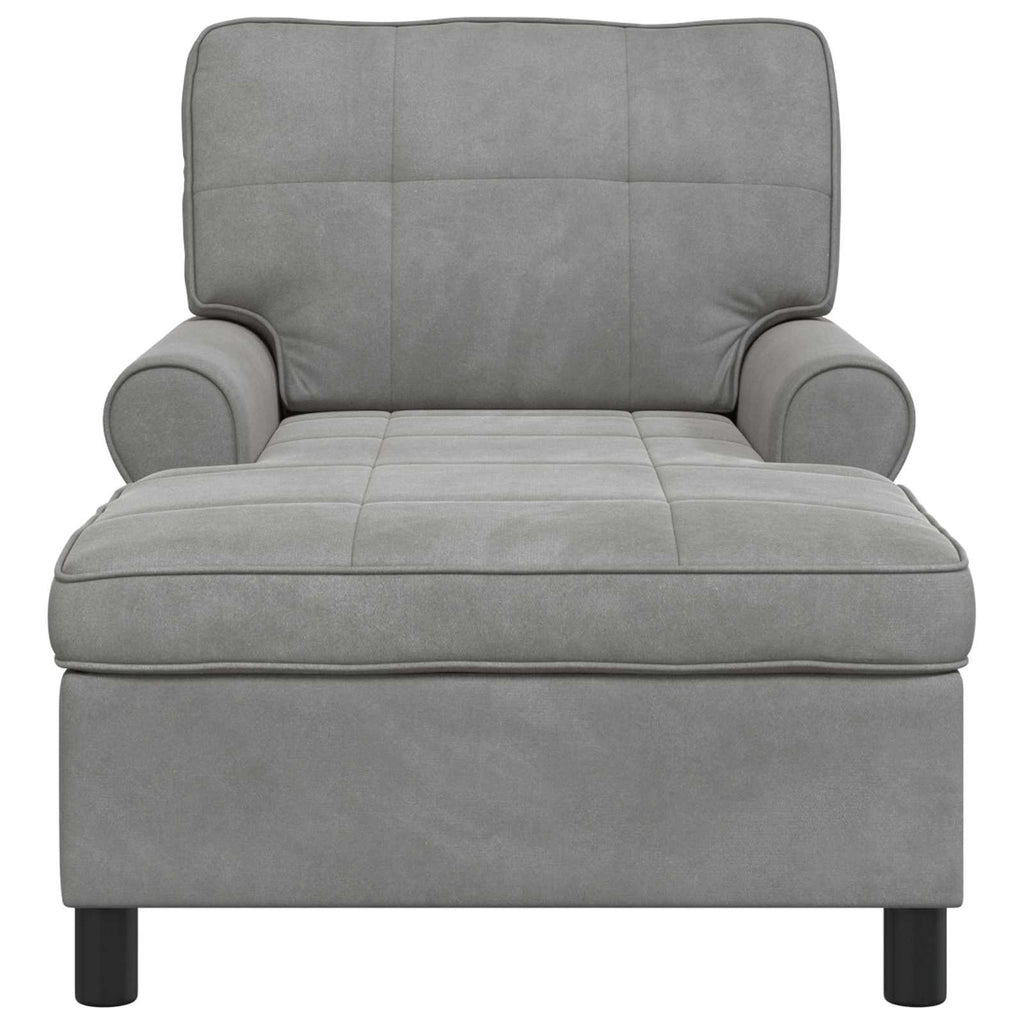 Lounge-Liege mit Kissen Hellgrau 91 x 157 x 91 cm Samt