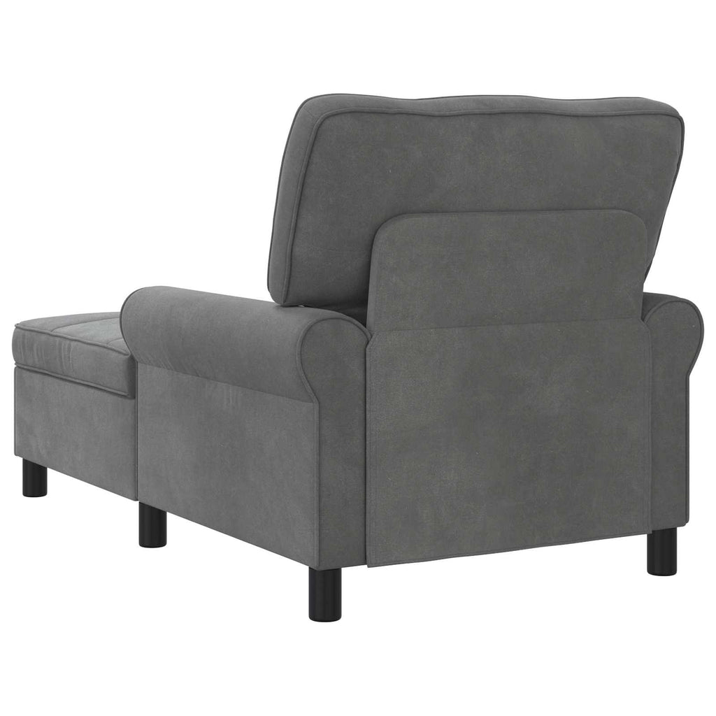 Lounge-Liege mit Kissen Dunkelgrau 91 x 157 x 91 cm Samt