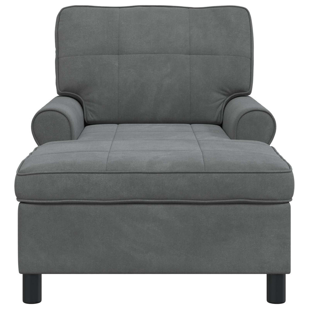 Lounge-Liege mit Kissen Dunkelgrau 91 x 157 x 91 cm Samt