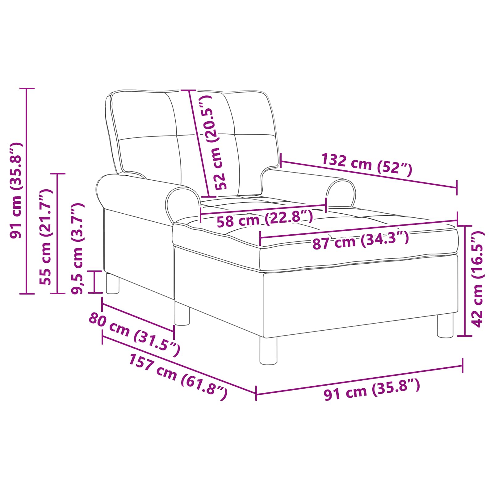 Lounge-Liege mit Kissen Dunkelgrau 91 x 157 x 91 cm Samt