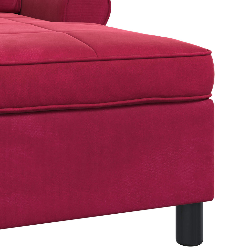 Lounge-Liege mit Kissen Weinrot 91 x 157 x 91 cm Samt