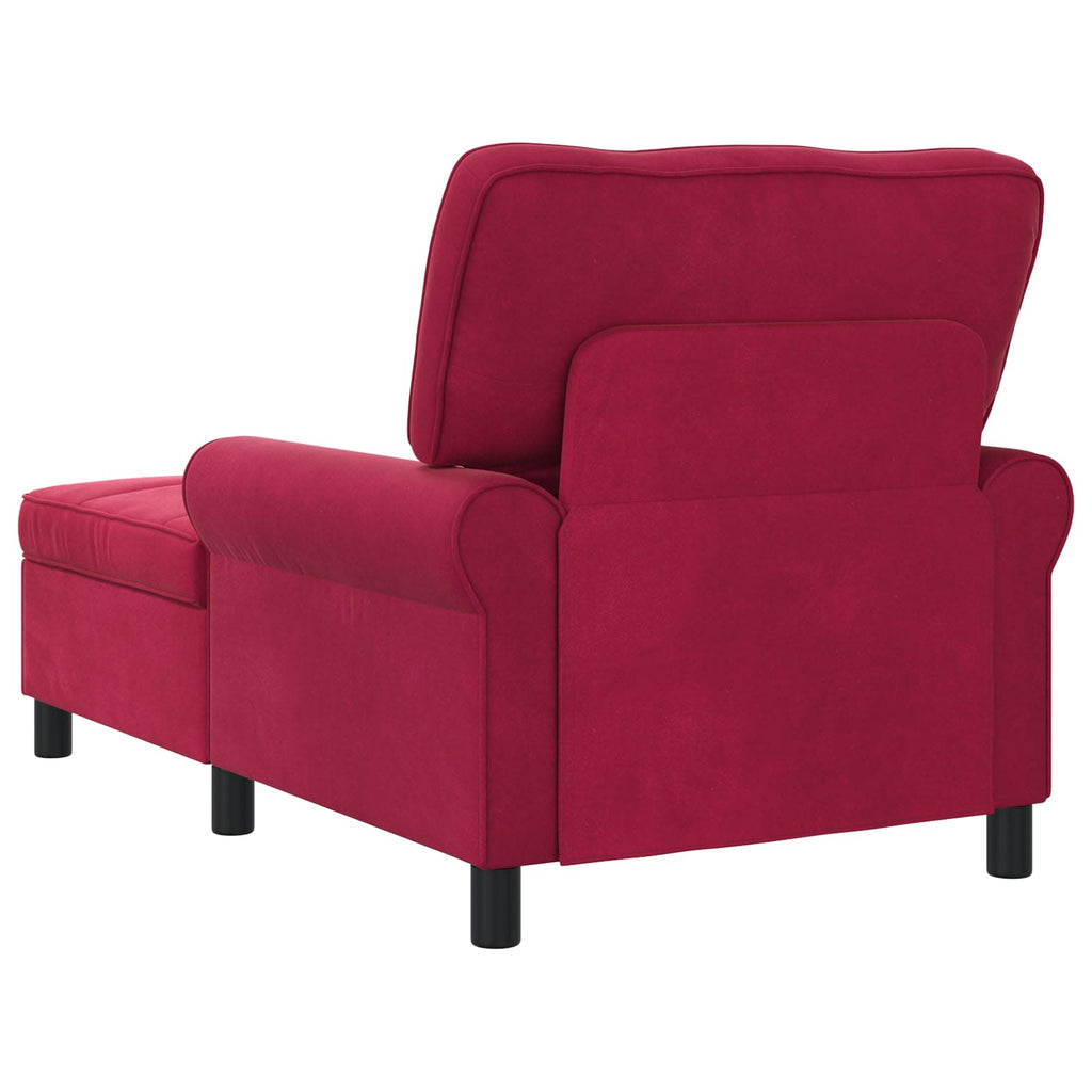 Lounge-Liege mit Kissen Weinrot 91 x 157 x 91 cm Samt