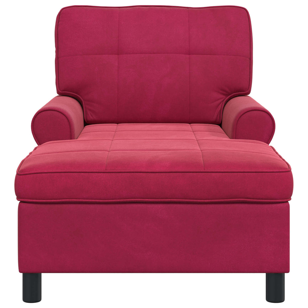 Lounge-Liege mit Kissen Weinrot 91 x 157 x 91 cm Samt