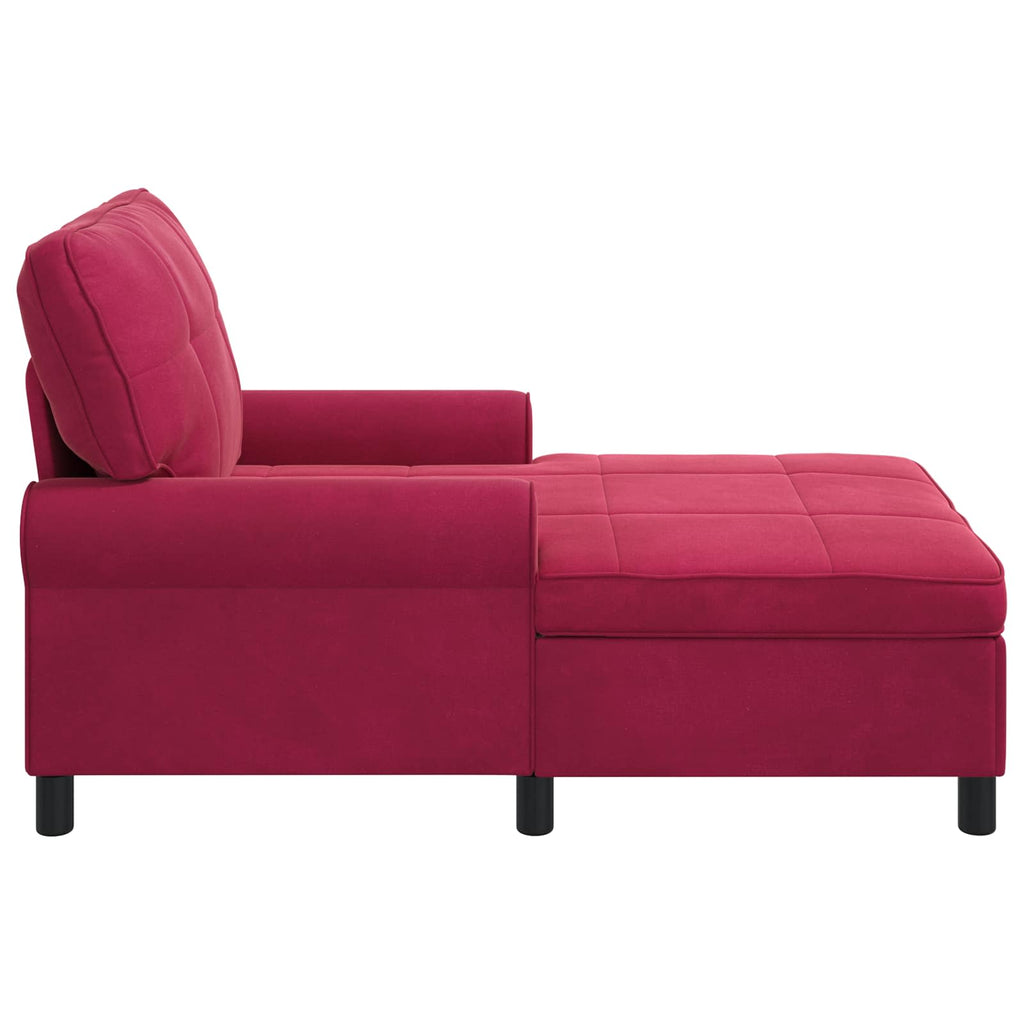 Lounge-Liege mit Kissen Weinrot 91 x 157 x 91 cm Samt