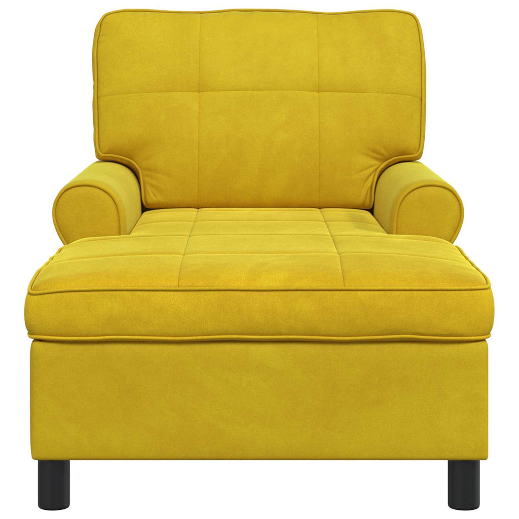 Lounge-Liege mit Kissen Gelb 91 x 157 x 91 cm Samt