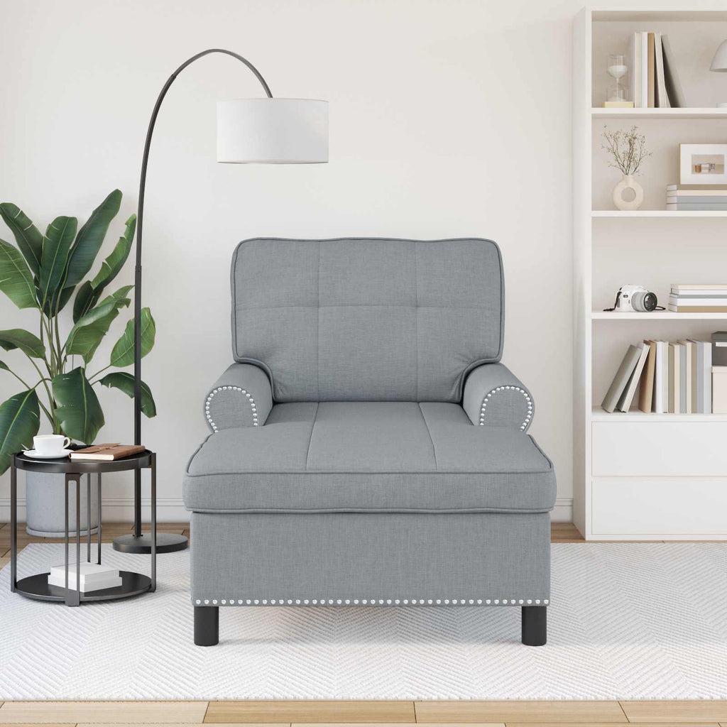 Lounge-Liege mit Kissen Hellgrau 91 x 157 x 91 cm Stoff
