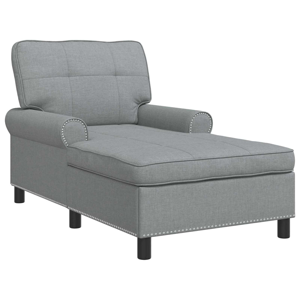 Lounge-Liege mit Kissen Hellgrau 91 x 157 x 91 cm Stoff