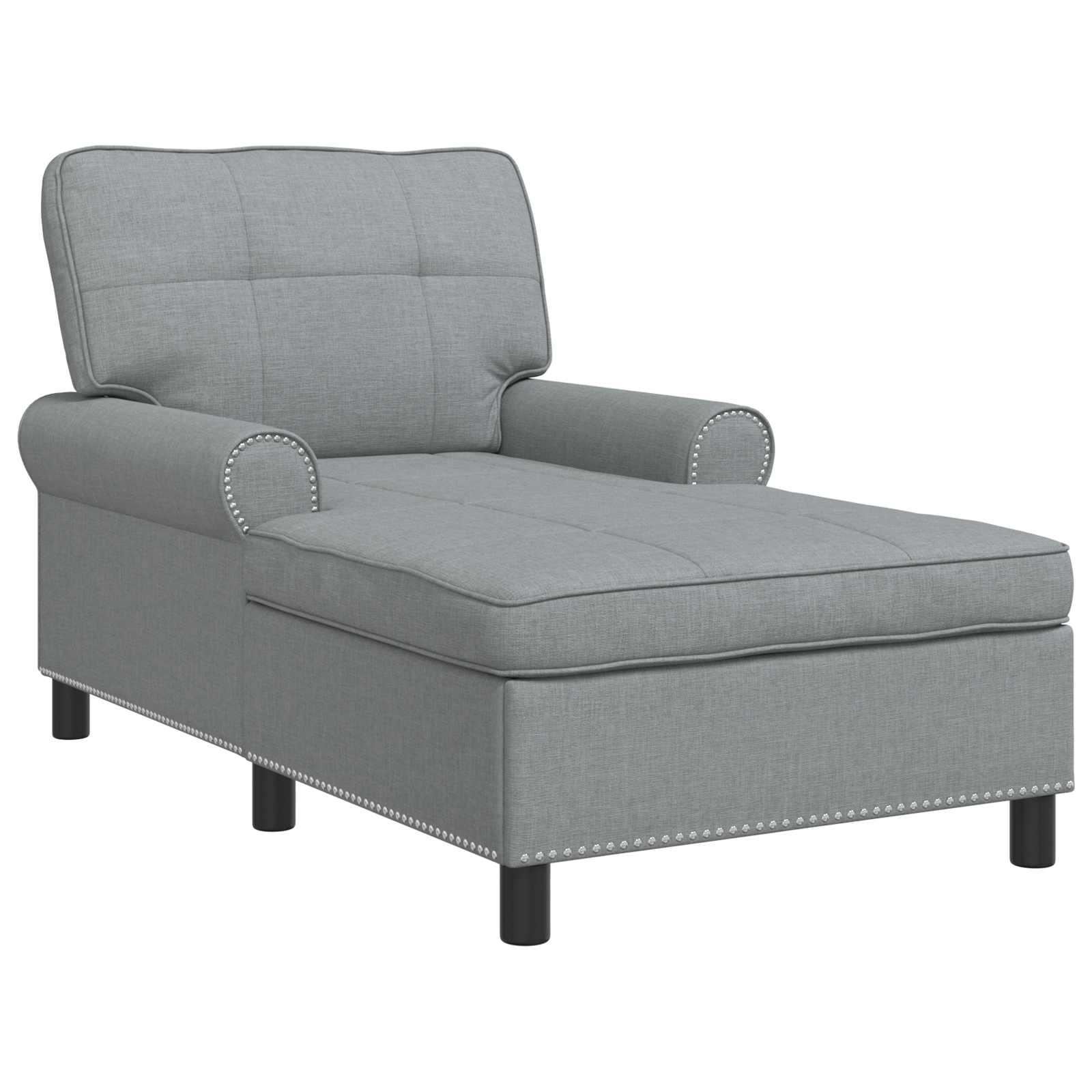 Lounge-Liege mit Kissen Hellgrau 91 x 157 x 91 cm Stoff