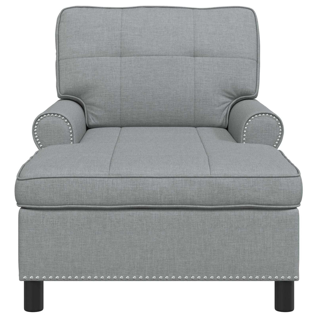 Lounge-Liege mit Kissen Hellgrau 91 x 157 x 91 cm Stoff