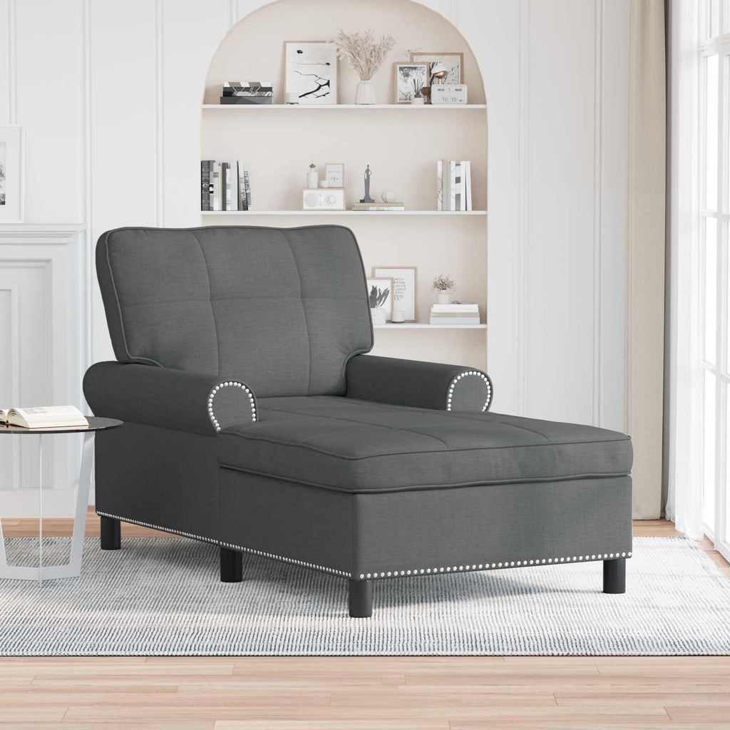Lounge-Liege mit Kissen Dunkelgrau 91 x 157 x 91 cm Stoff