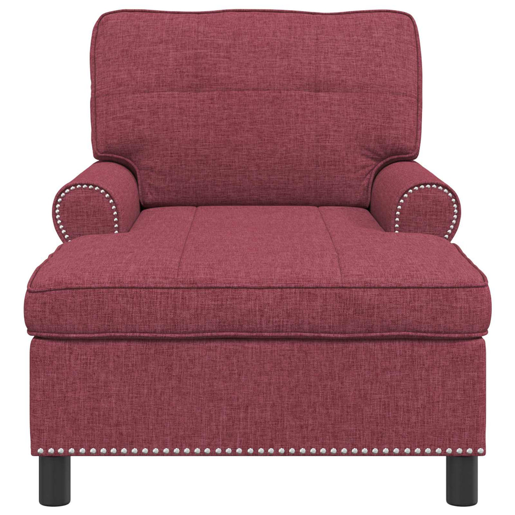Lounge-Liege mit Kissen Weinrot 91 x 157 x 91 cm Stoff