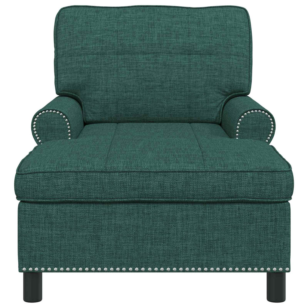 Lounge-Liege mit Kissen Dunkelgrün 91 x 157 x 91 cm Stoff