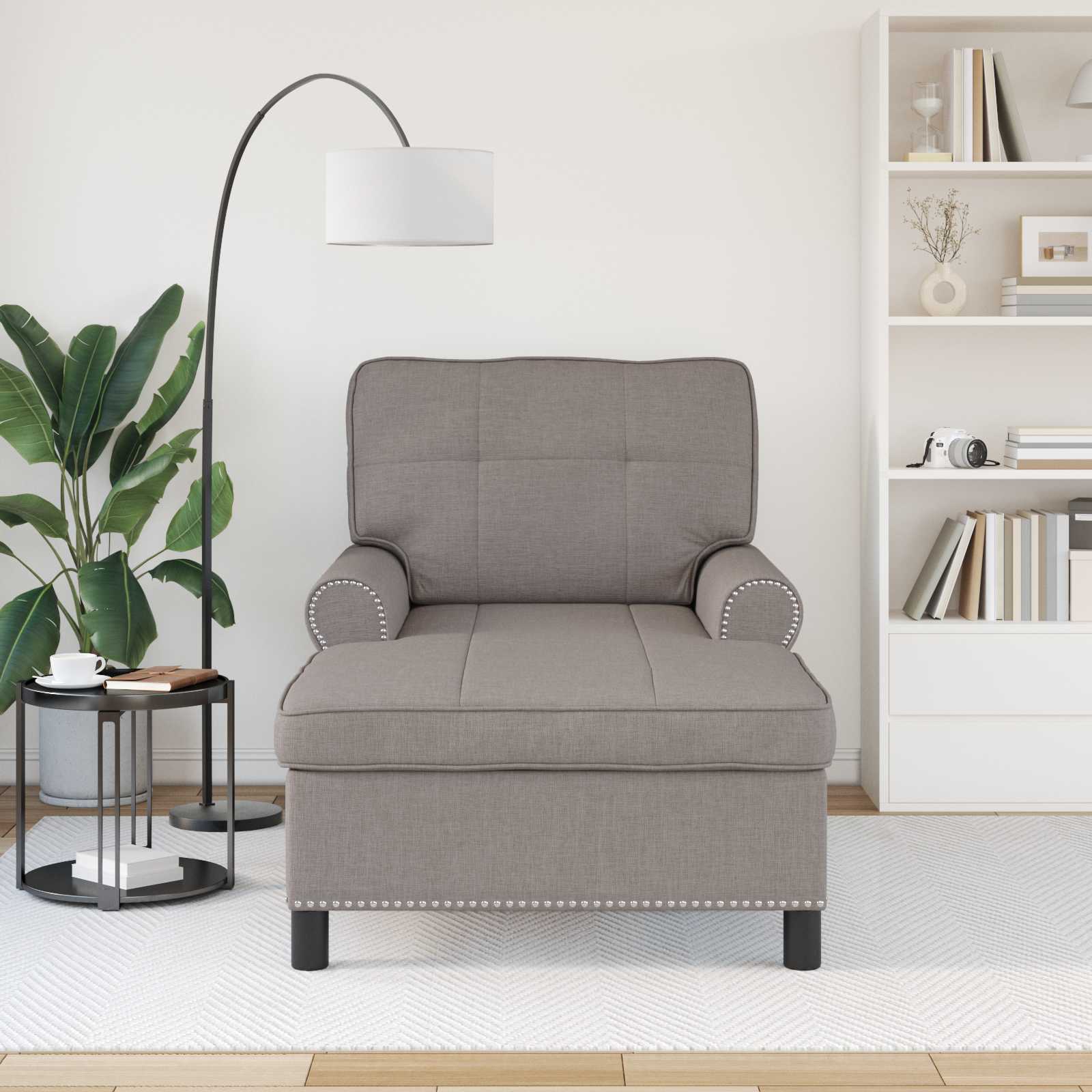 Lounge-Liege mit Kissen Taupe 91 x 157 x 91 cm Stoff