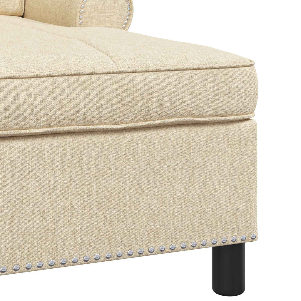 Lounge-Liege mit Kissen Creme 91 x 157 x 91 cm Stoff