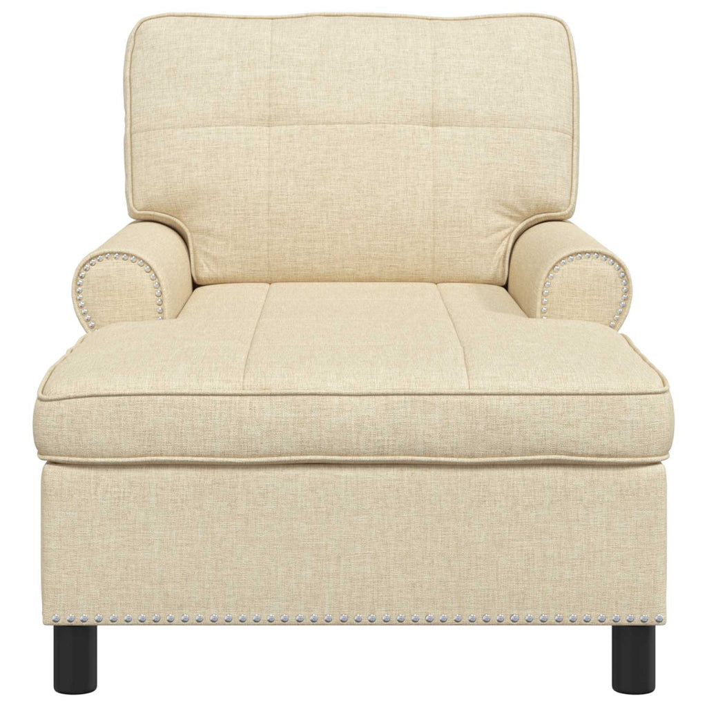 Lounge-Liege mit Kissen Creme 91 x 157 x 91 cm Stoff