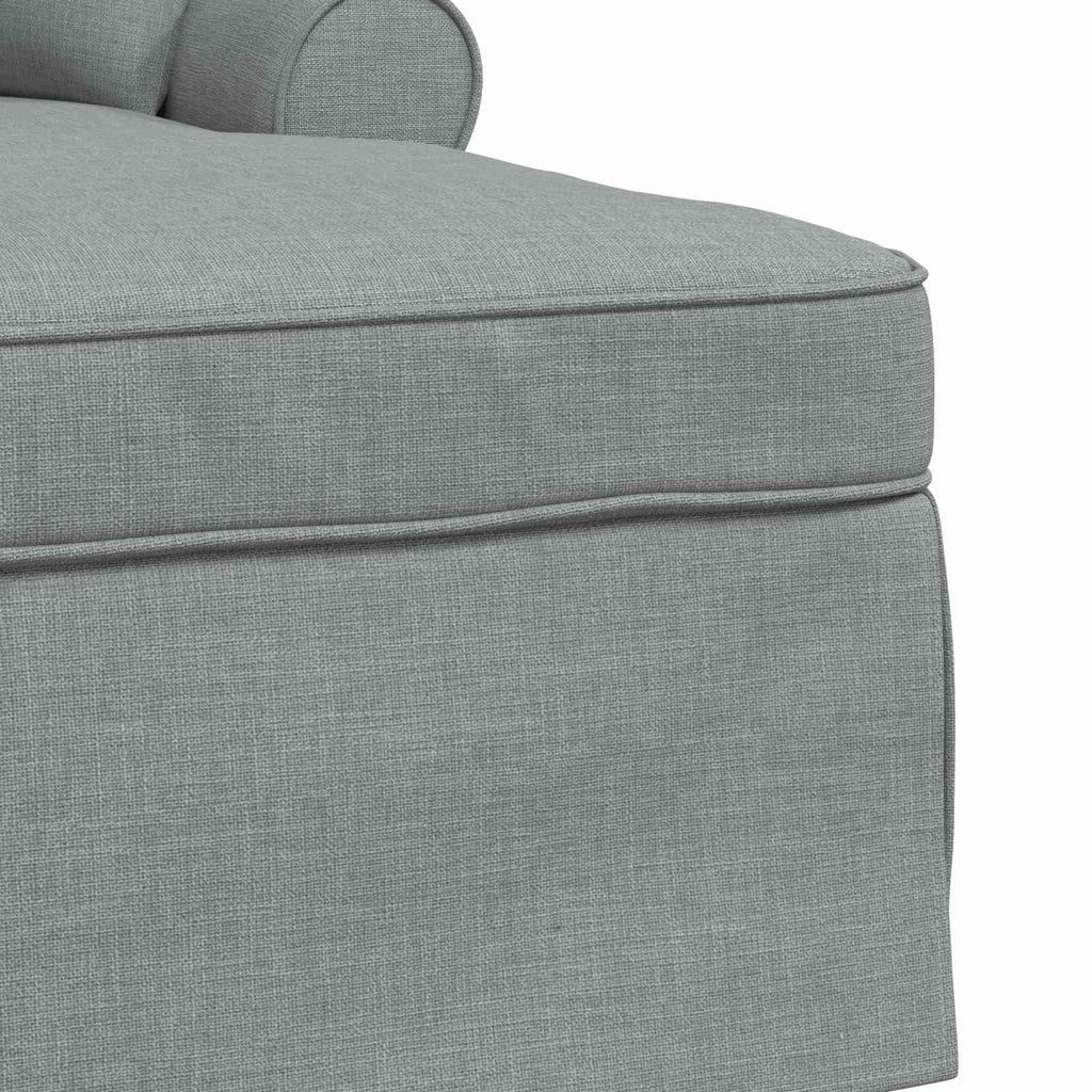 Chaise Lounge mit Rock mit Kissen 3 pcs Hellgrau Stoff