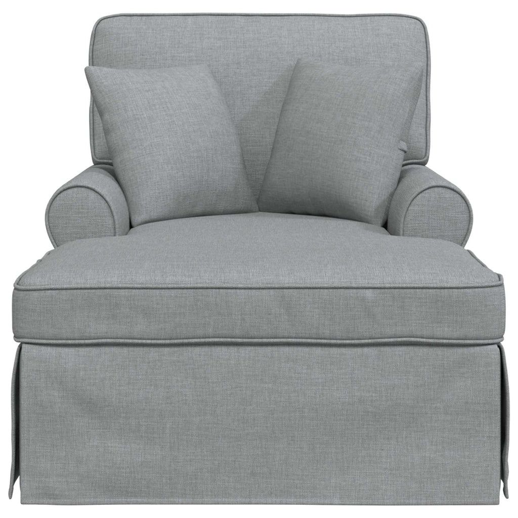 Chaise Lounge mit Rock mit Kissen 3 pcs Hellgrau Stoff