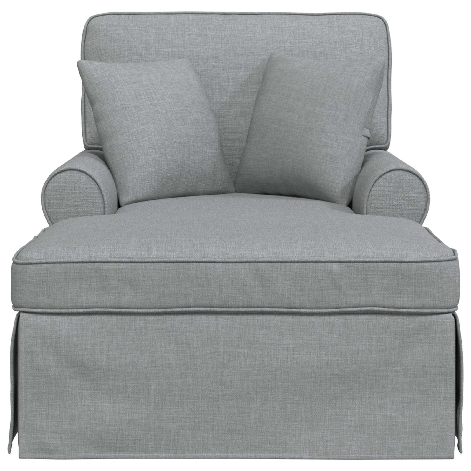Chaise Lounge mit Rock mit Kissen 3 pcs Hellgrau Stoff