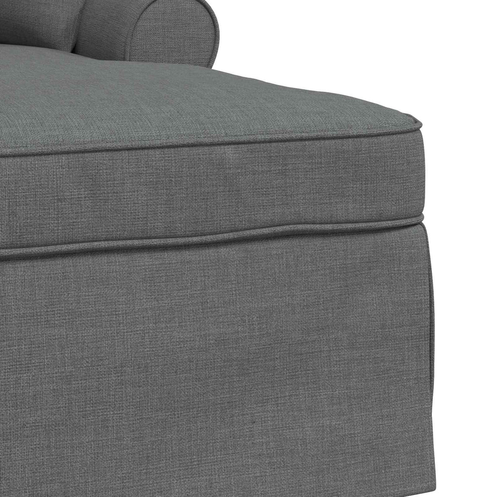 Chaise Lounge mit Rock mit Kissen 3 pcs Dunkelgrau Stoff