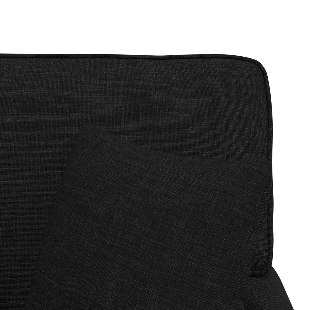 Chaise Lounge mit Rock mit Kissen 3 pcs Schwarz Stoff
