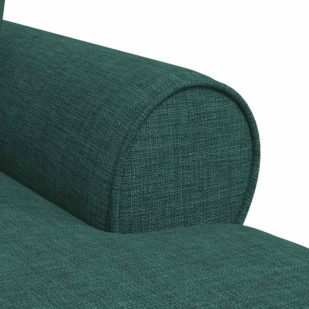 Chaise Lounge mit Rock mit Kissen 3 pcs Dunkelgrün Stoff