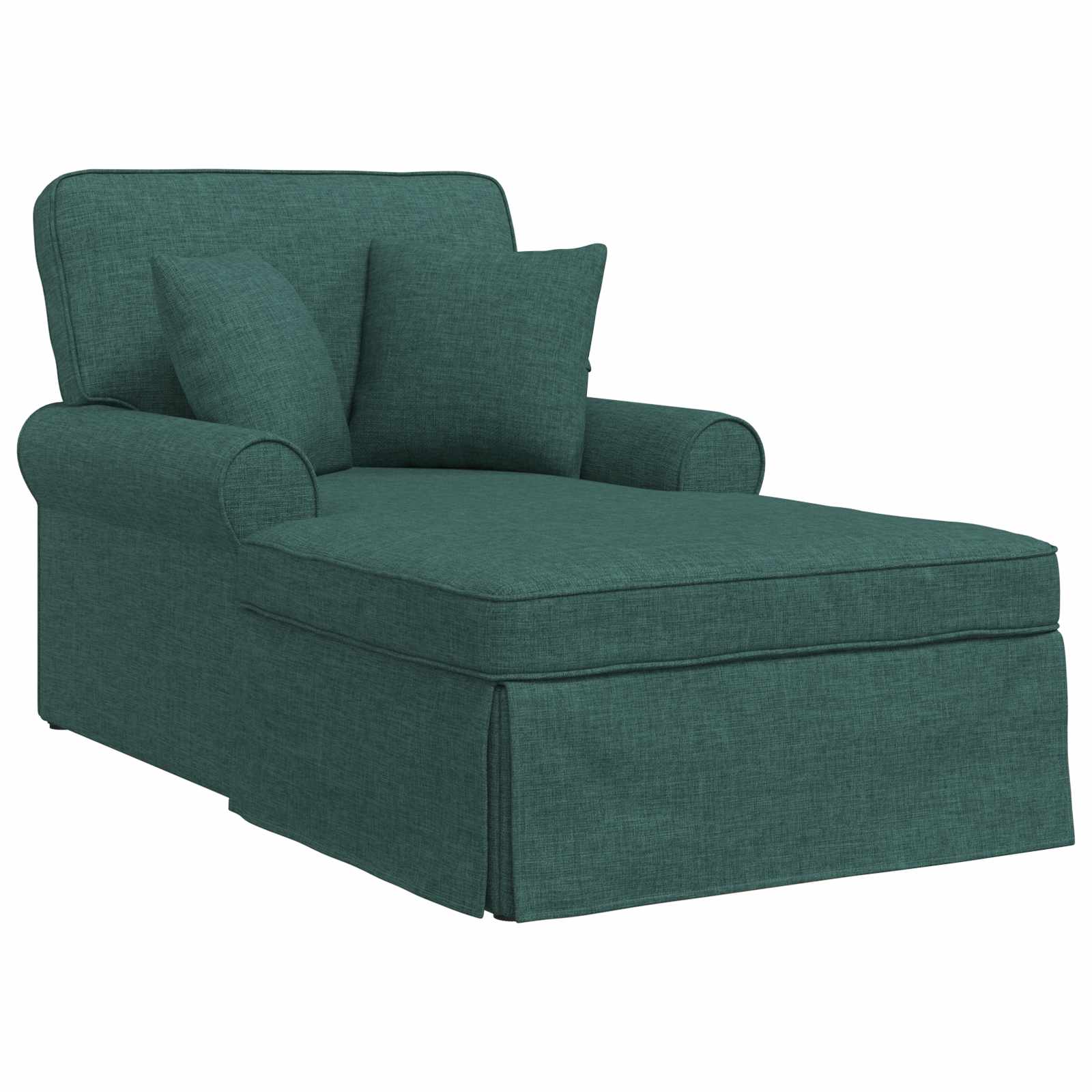 Chaise Lounge mit Rock mit Kissen 3 pcs Dunkelgrün Stoff