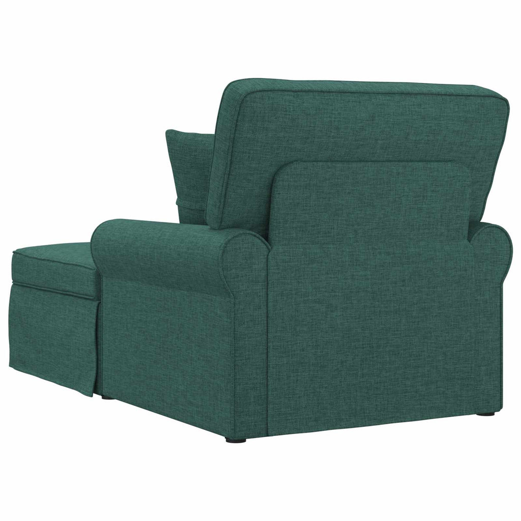 Chaise Lounge mit Rock mit Kissen 3 pcs Dunkelgrün Stoff