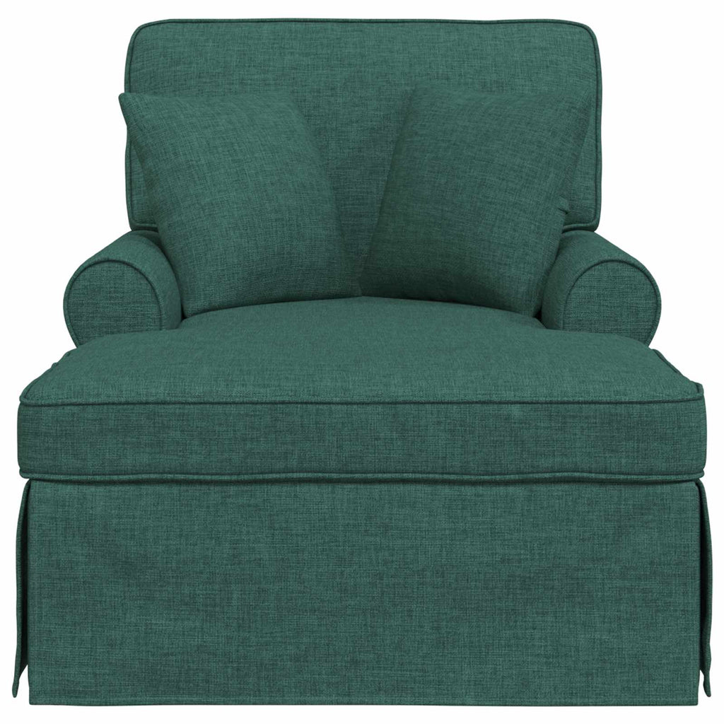 Chaise Lounge mit Rock mit Kissen 3 pcs Dunkelgrün Stoff