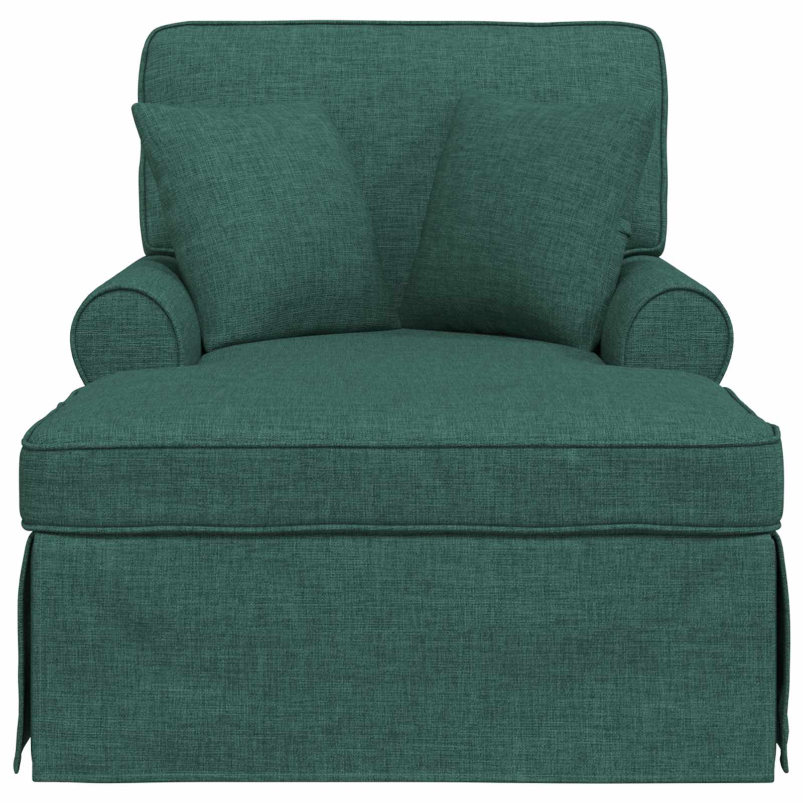 Chaise Lounge mit Rock mit Kissen 3 pcs Dunkelgrün Stoff