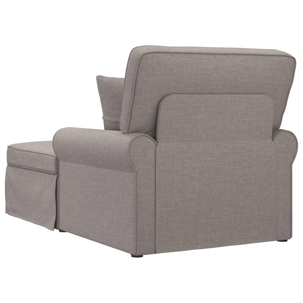 Chaise Lounge mit Rock mit Kissen mit Kissen 3 pcs Taupe Stoff