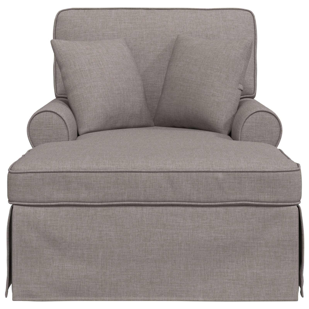 Chaise Lounge mit Rock mit Kissen mit Kissen 3 pcs Taupe Stoff