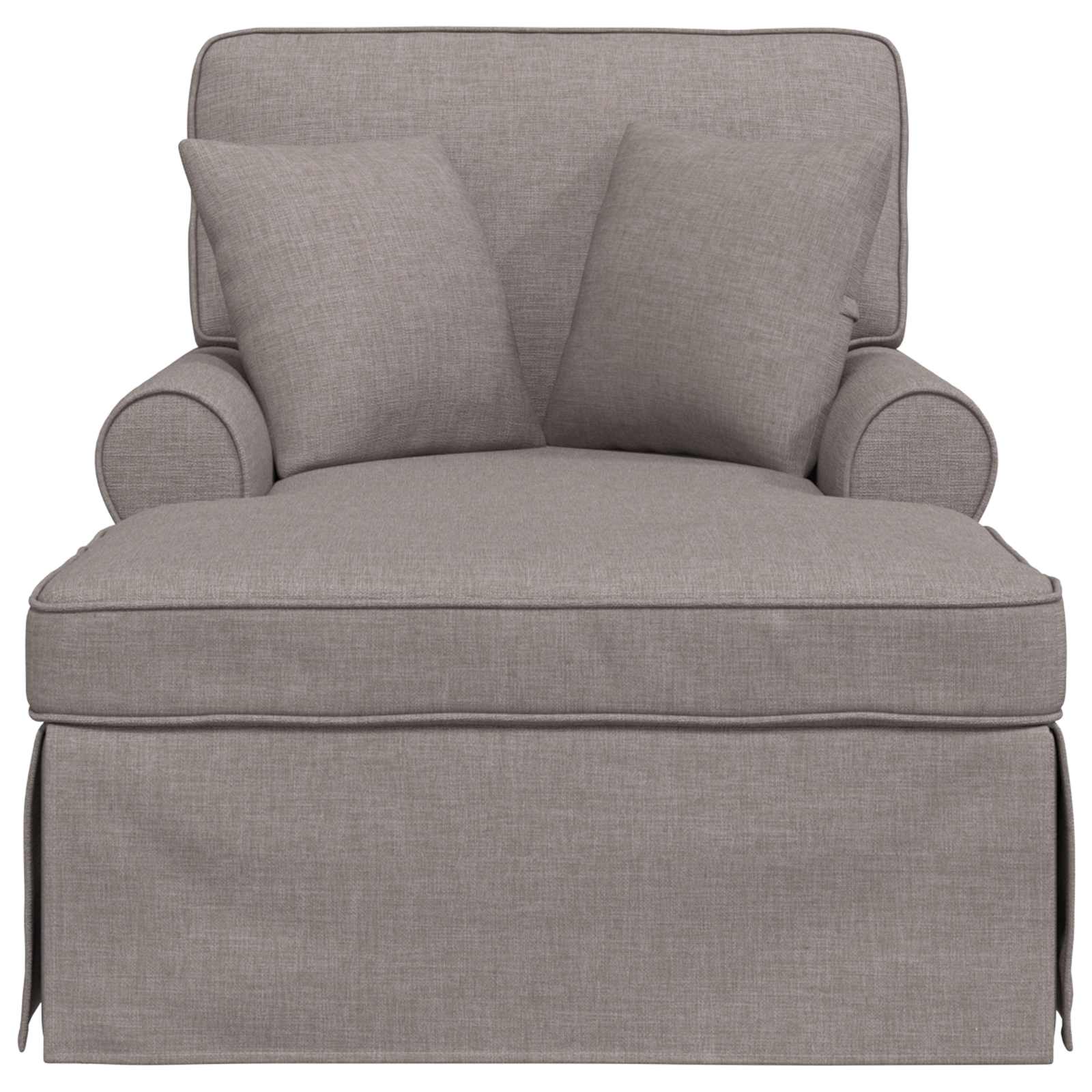 Chaise Lounge mit Rock mit Kissen mit Kissen 3 pcs Taupe Stoff