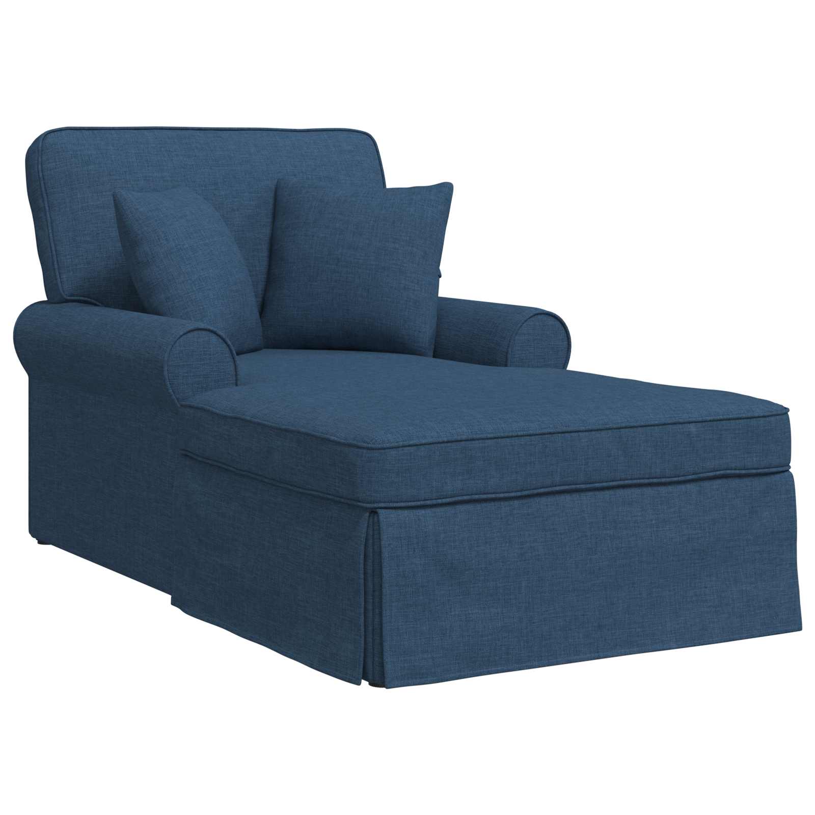 Chaise Lounge mit Rock mit Kissen mit Kissen 3 pcs Blau Stoff