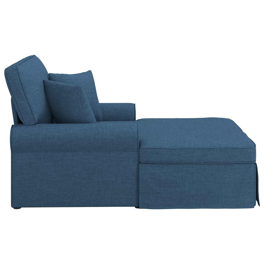 Chaise Lounge mit Rock mit Kissen mit Kissen 3 pcs Blau Stoff
