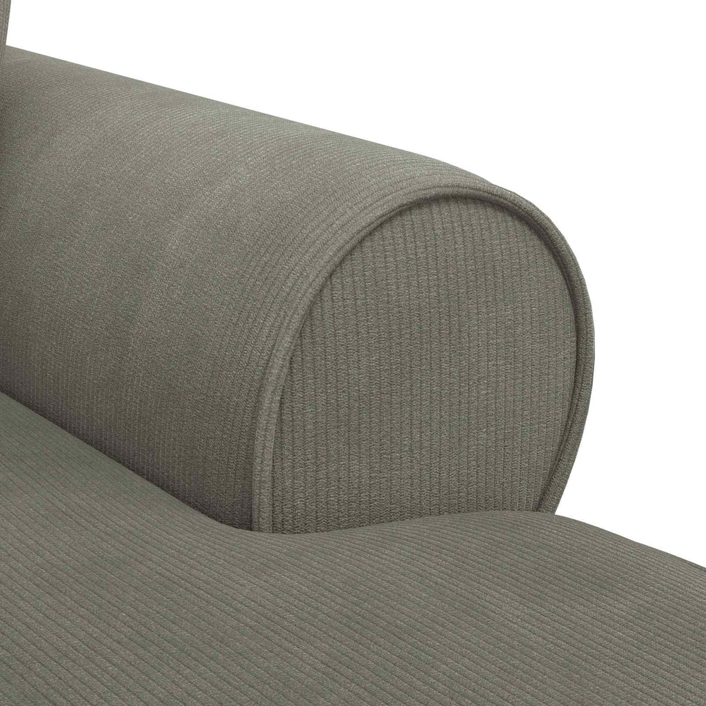 Chaise Lounge mit Rock mit Kissen 3 pcs Hellgrau Cordstoff