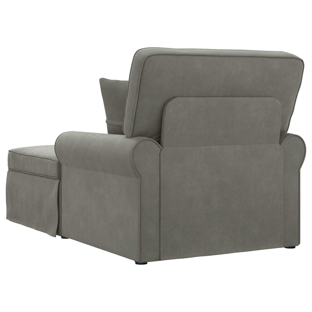 Chaise Lounge mit Rock mit Kissen 3 pcs Hellgrau Cordstoff