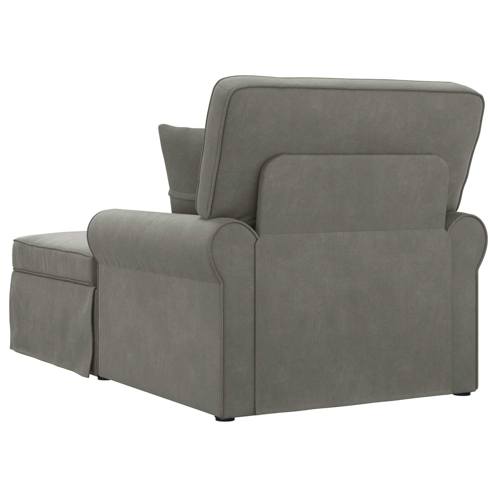 Chaise Lounge mit Rock mit Kissen 3 pcs Hellgrau Cordstoff