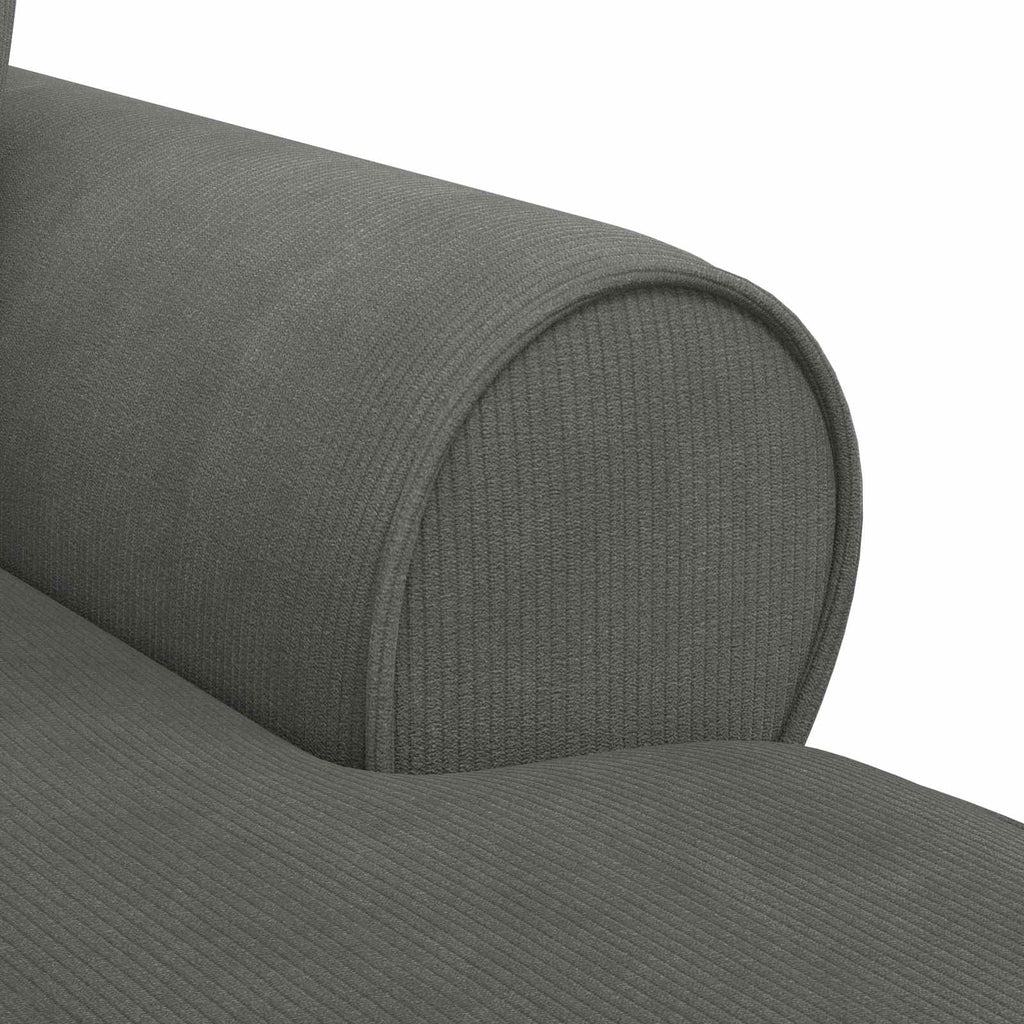 Chaise Lounge mit Rock mit Kissen 3 pcs Dunkelgrau Cordstoff