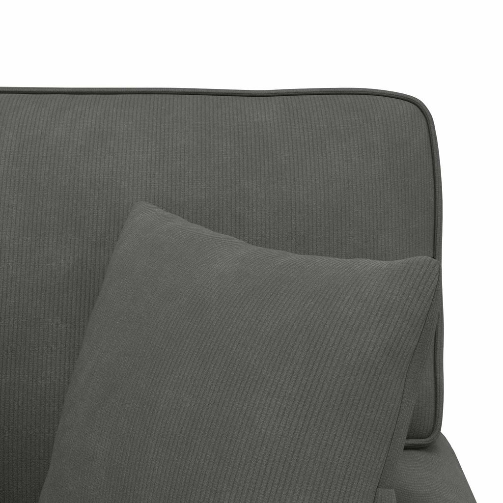 Chaise Lounge mit Rock mit Kissen 3 pcs Dunkelgrau Cordstoff
