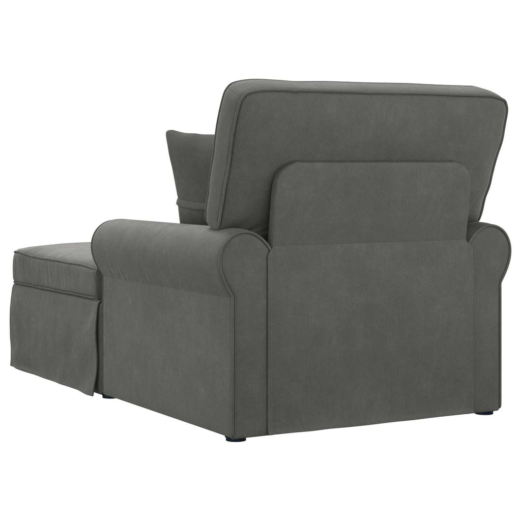 Chaise Lounge mit Rock mit Kissen 3 pcs Dunkelgrau Cordstoff
