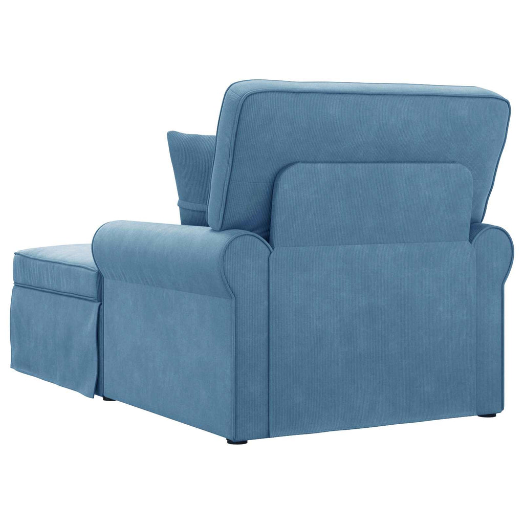 Chaise Lounge mit Rock mit Kissen 3 pcs Blau Cordstoff