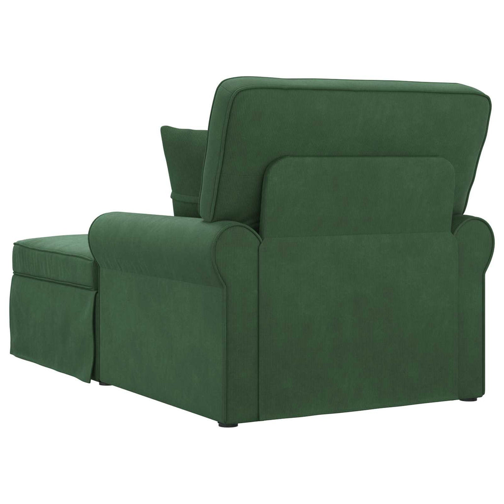 Chaise Lounge mit Rock mit Kissen 3 pcs Dschungelgrün Cordstoff