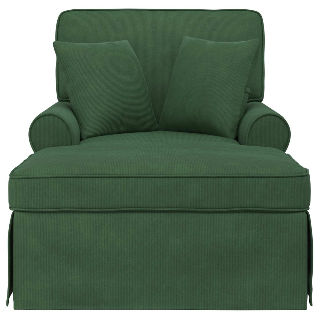 Chaise Lounge mit Rock mit Kissen 3 pcs Dschungelgrün Cordstoff