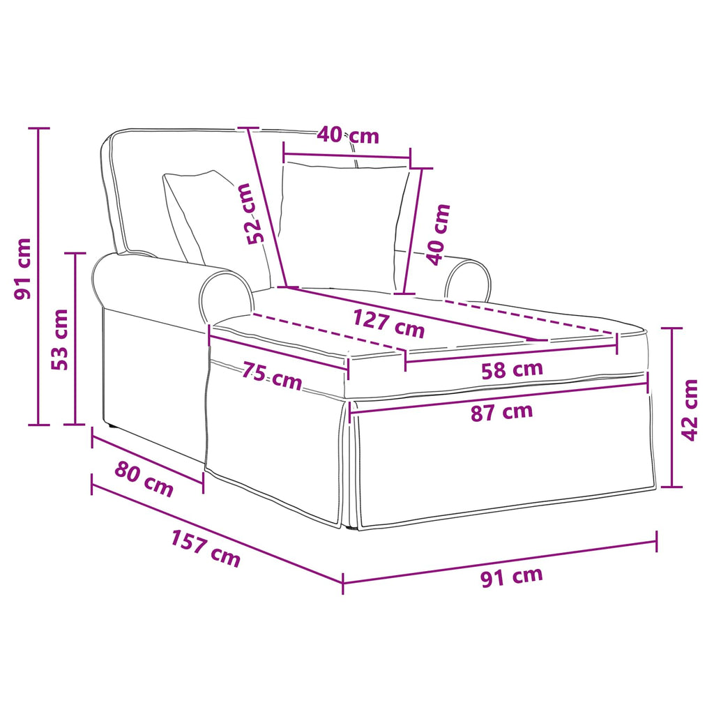 Chaise Lounge mit Rock Dunkelgrau 157 x 91 x 91 cm ARES