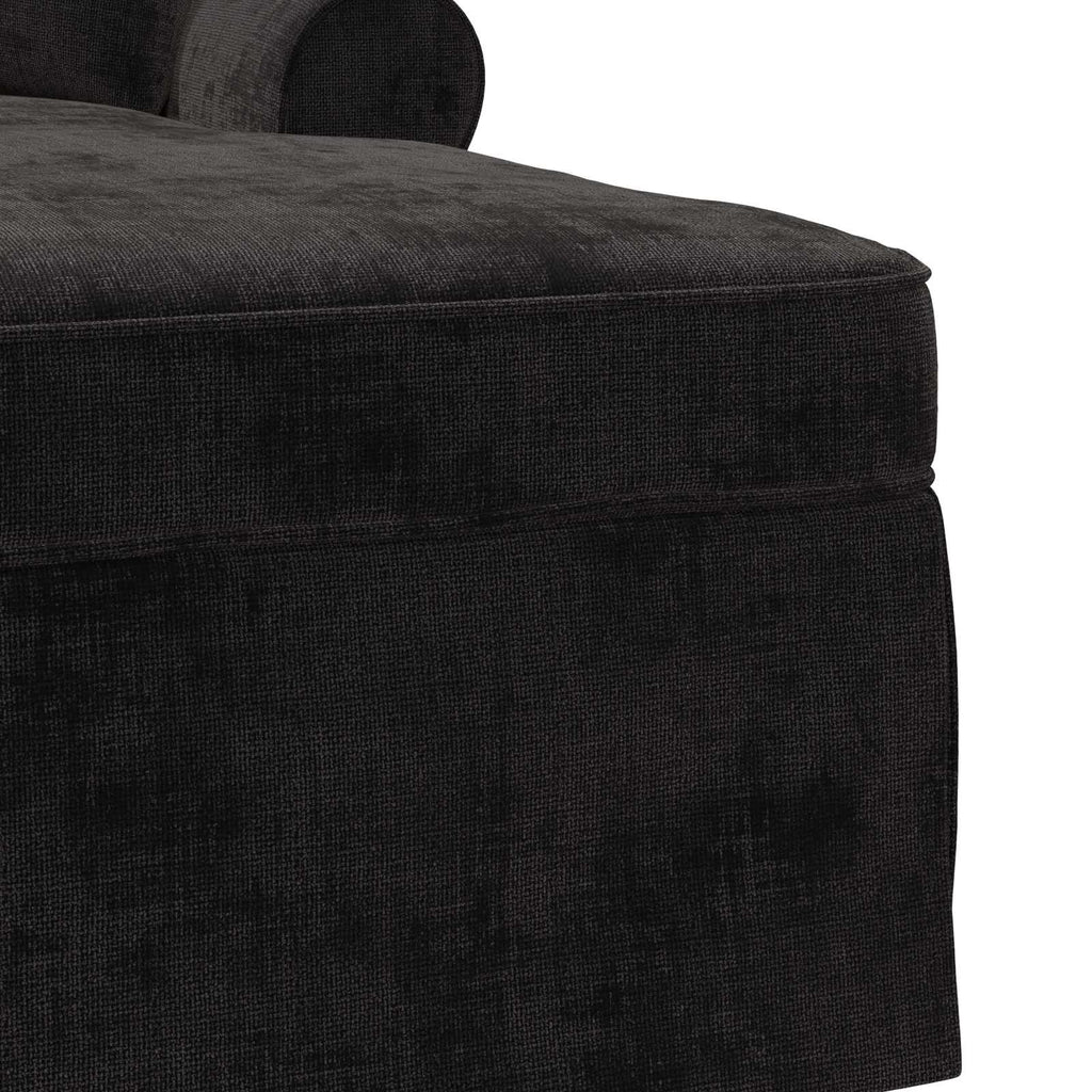 Chaise Lounge mit Rock mit Kissen Schwarz 157 x 91 x 91 cm ARES
