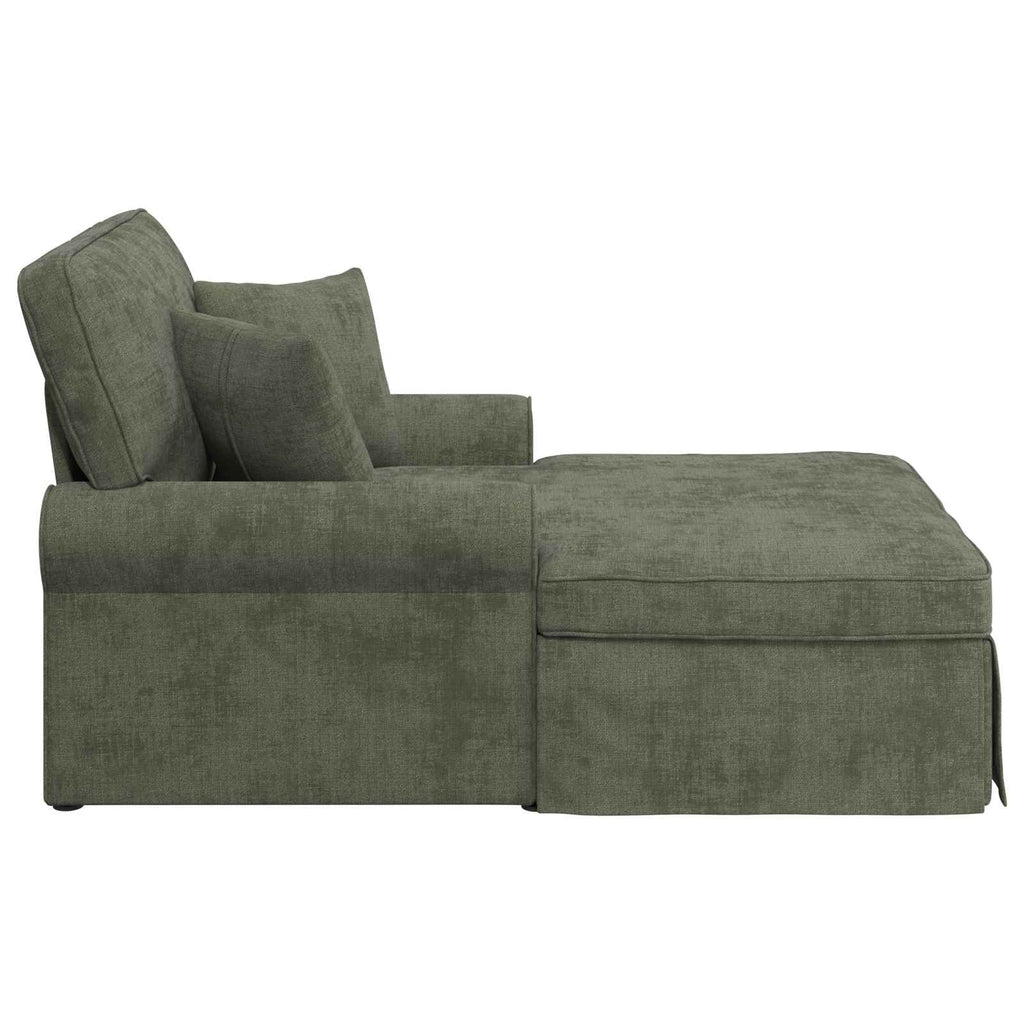 Chaise Lounge mit Rock mit Kissen Grün 157 x 91 x 91 cm ARES