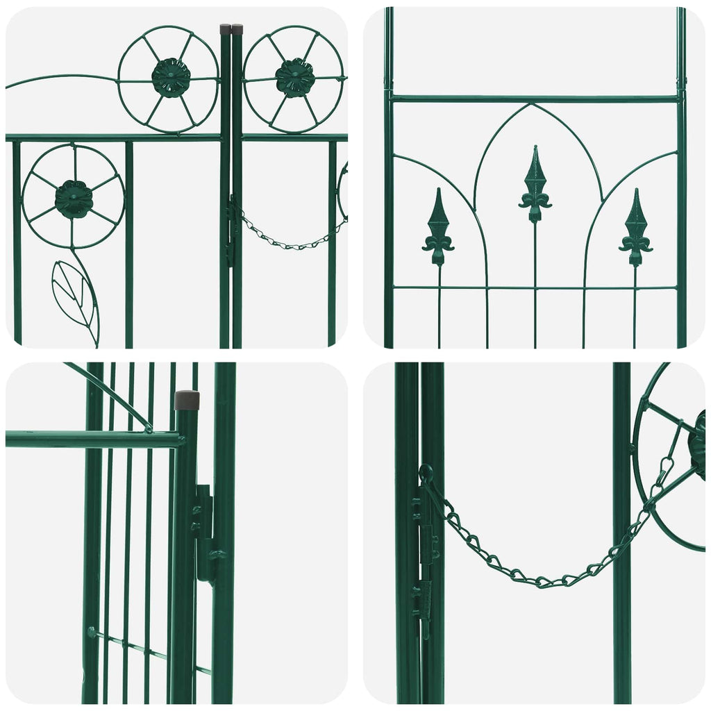Gartenbogen mit Schloss Grün 102 x 50 x 218 cm