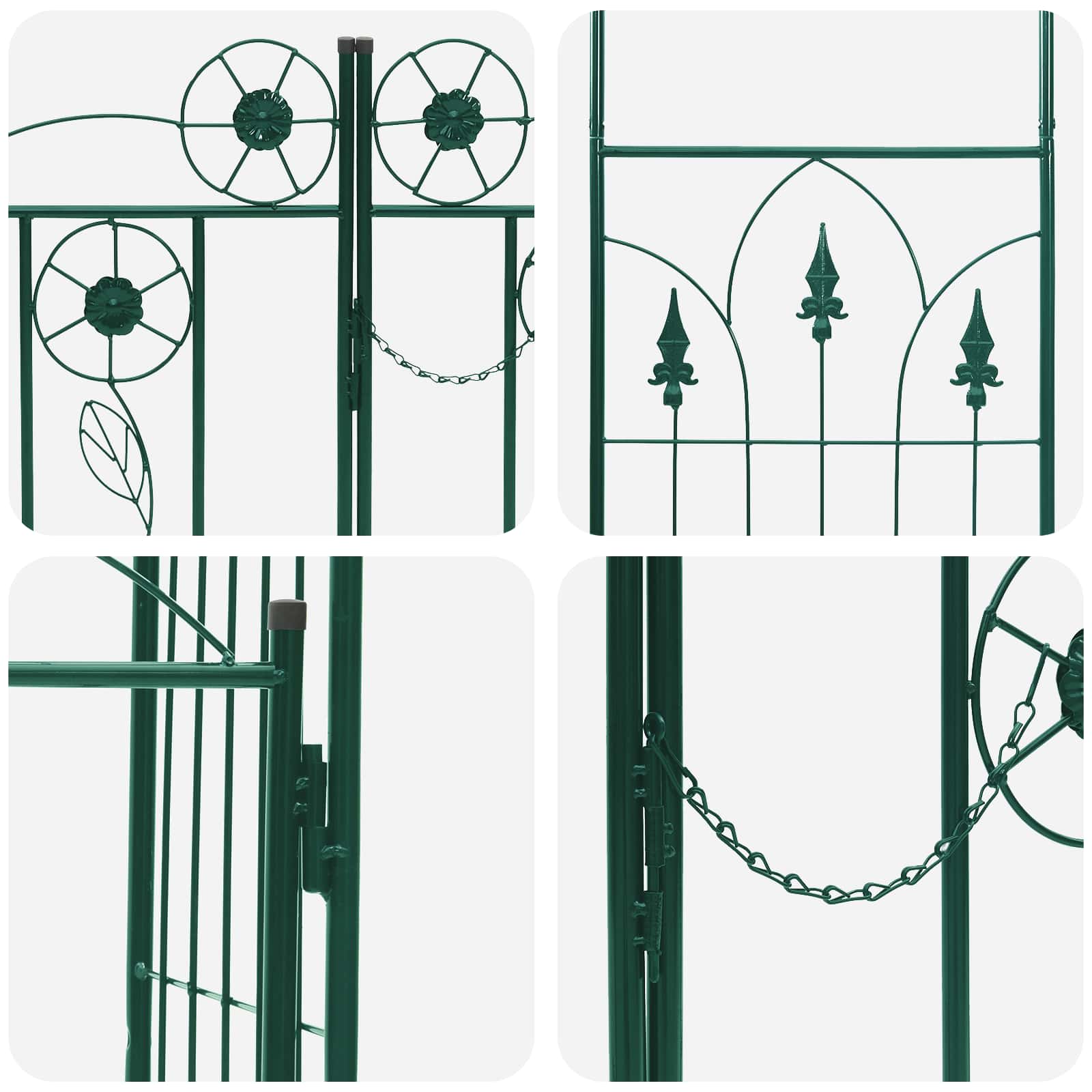 Gartenbogen mit Schloss Grün 102 x 50 x 218 cm