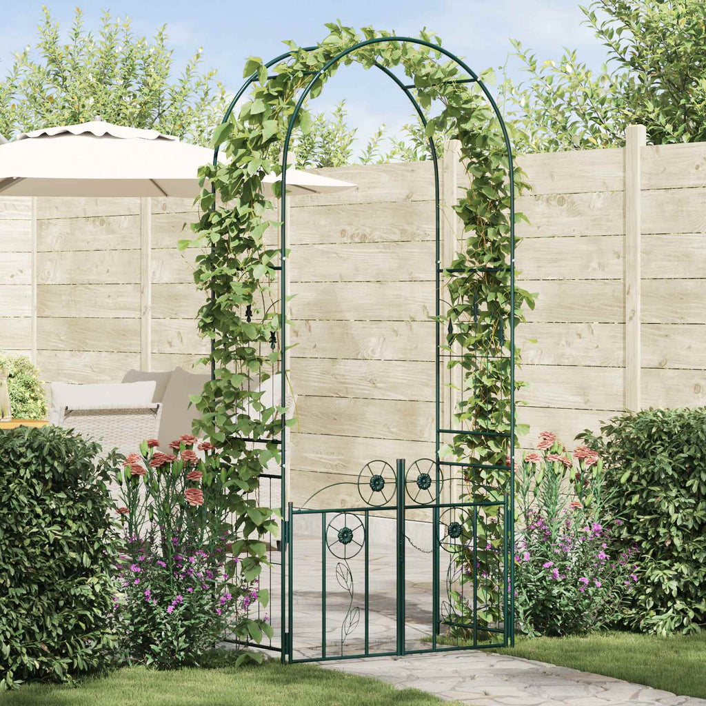 Gartenbogen mit Schloss Grün 102 x 50 x 218 cm