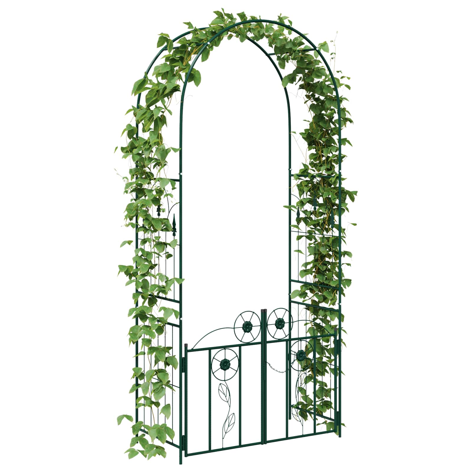 Gartenbogen mit Schloss Grün 102 x 50 x 218 cm